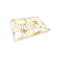 V Syndicate Glass Rollin' Tray 420 Gold Glass Rollin' Tray