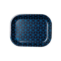 Blue Geometric Metal Rollin' Tray