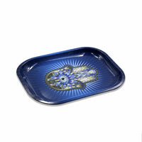 V Syndicate Rollin Trays Hamsa Blue Metal Rollin' Tray