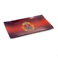 V Syndicate Glass Rollin' Tray Hamsa Red Glass Rollin' Tray