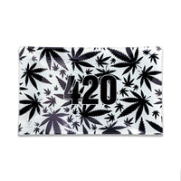 V Syndicate Glass Rollin' Tray Medium 420 B&W Glass Rollin' Tray