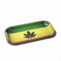 V Syndicate Rollin Trays Rasta Leaf Metal Rollin' Tray