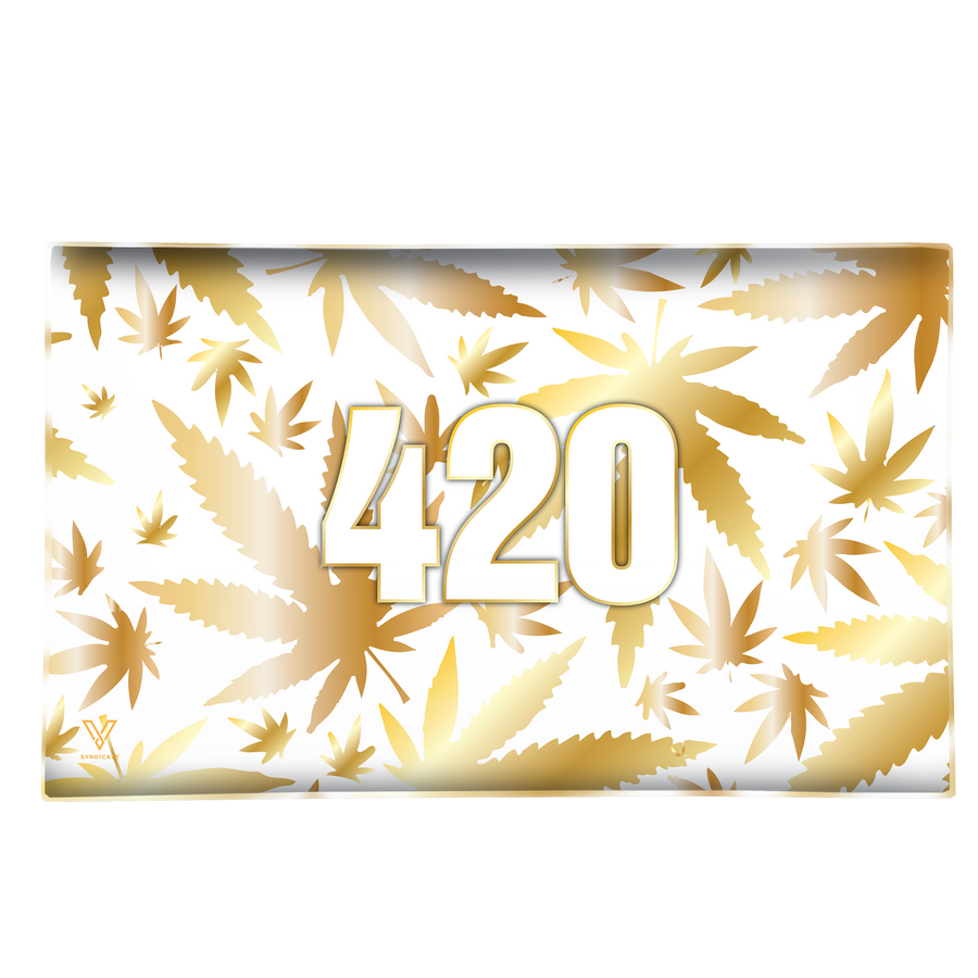 420 Gold Glass Rollin' Tray