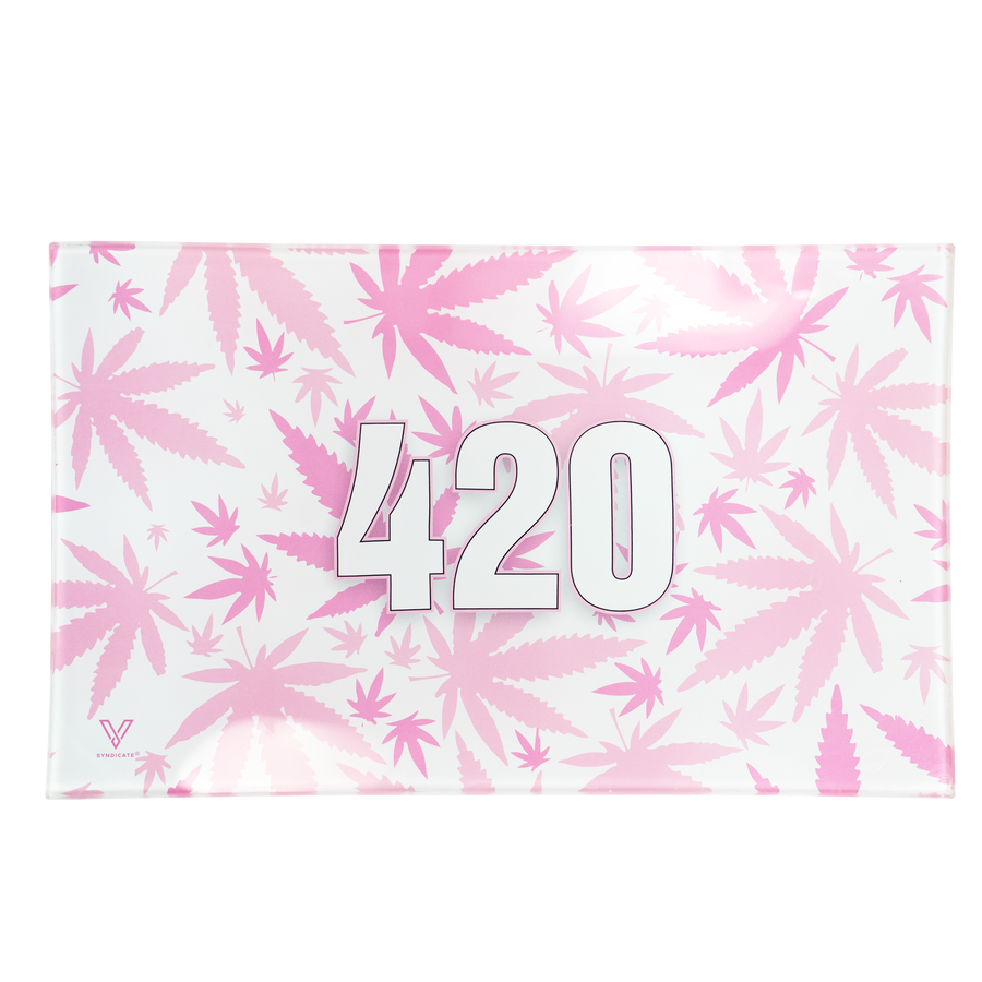 420 Pink Glass Rollin' Tray