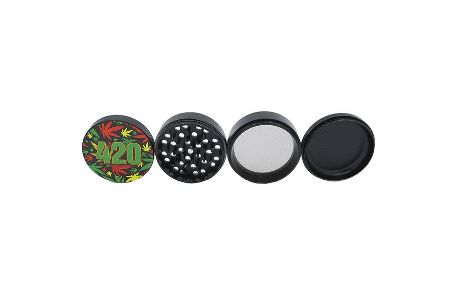 V Syndicate 55MM 420 Rasta 4-Piece SharpShred Grinder