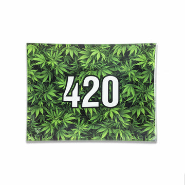 V Syndicate Glass Rollin' Tray Small 420 Green Glass Rollin'  Tray