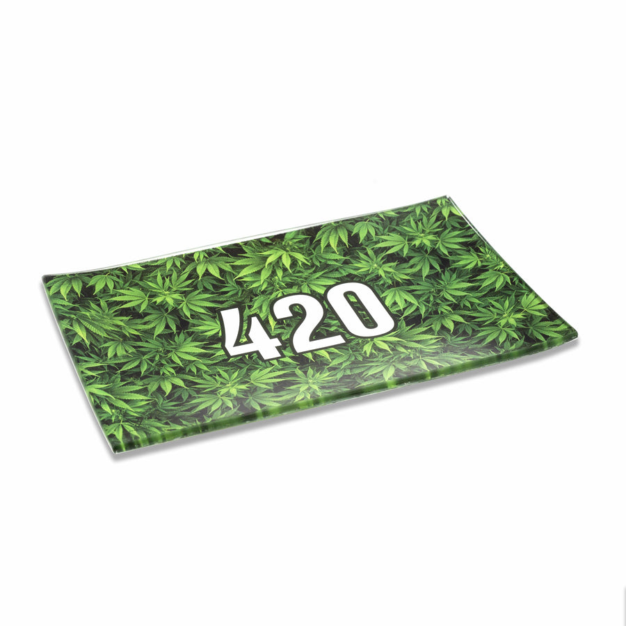 V Syndicate Glass Rollin' Tray 420 Green Glass Rollin'  Tray