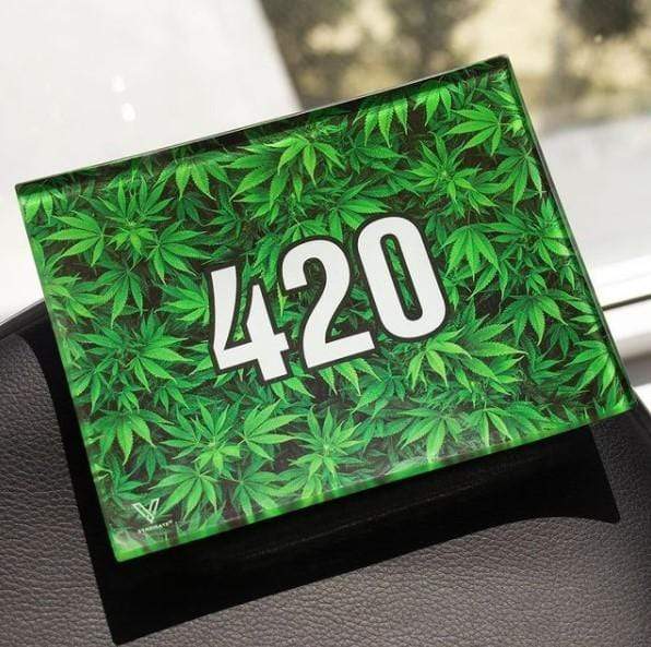 V Syndicate Glass Rollin' Tray 420 Green Glass Rollin'  Tray