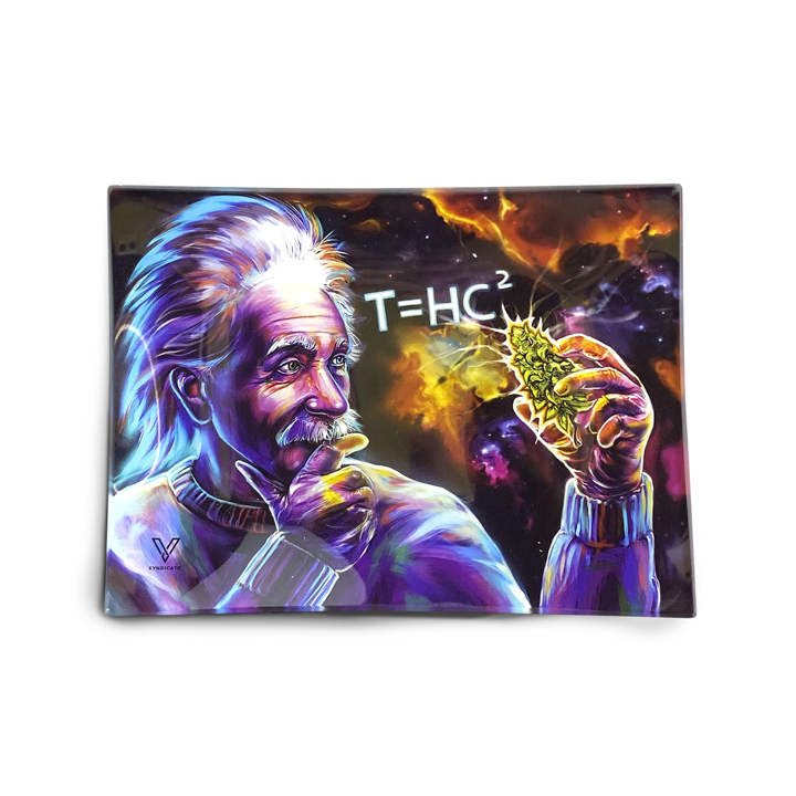 T=HC2 Einstein Black Hole Glass Rollin' Tray