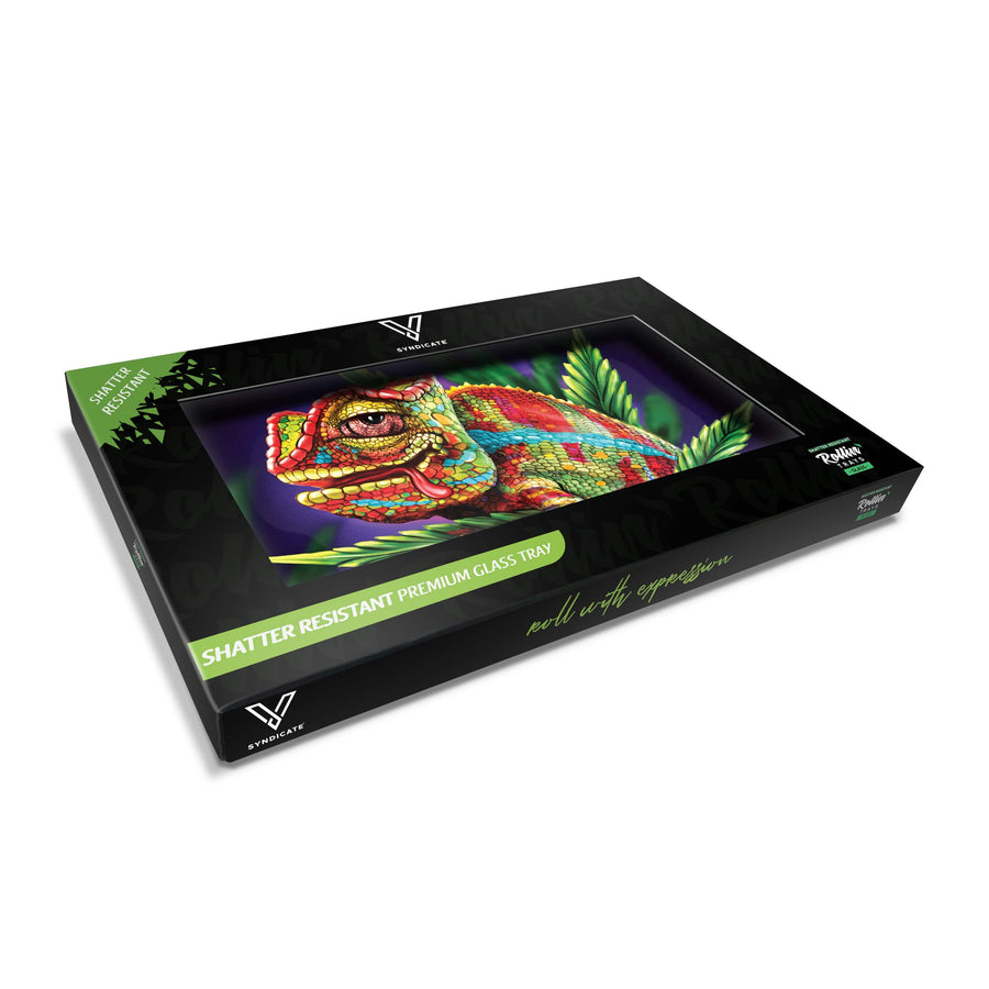 V Syndicate Glass Rollin' Tray Cloud 9 Chameleon Glass Rollin' Tray