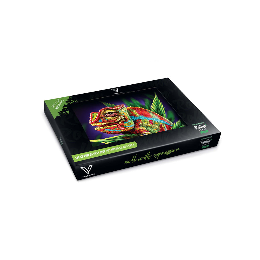 V Syndicate Glass Rollin' Tray Cloud 9 Chameleon Glass Rollin' Tray