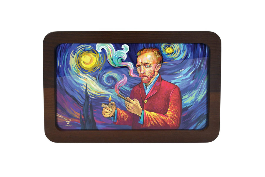V Syndicate Rollin Trays Medium Smoky Night 3D High Def Wood Rollin' Tray
