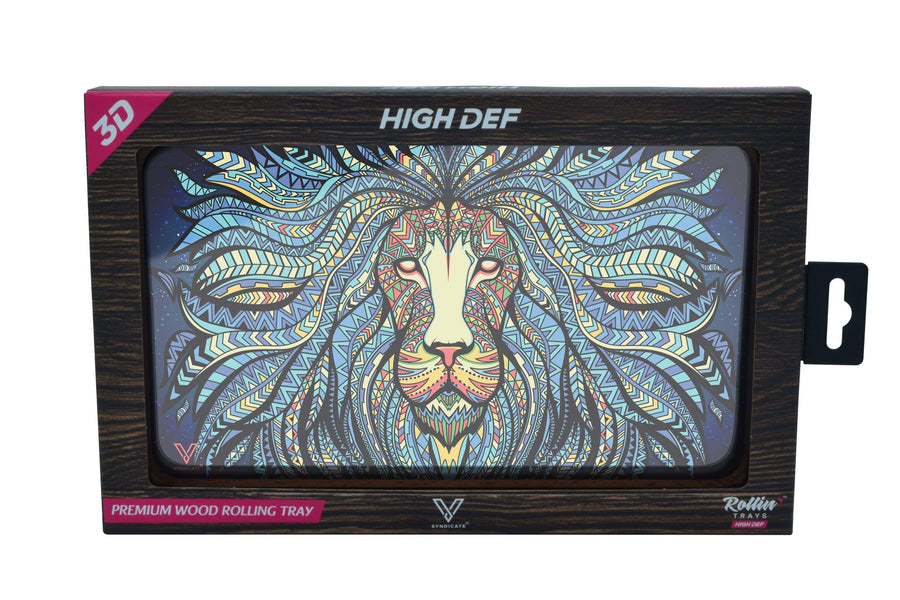 V Syndicate Rollin Trays Tribal Lion 3D High Def Wood Rollin' Tray