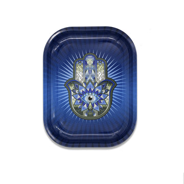 V Syndicate Rollin Trays Small Hamsa Blue Metal Rollin' Tray