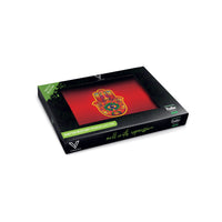 V Syndicate Glass Rollin' Tray Hamsa Red Glass Rollin' Tray