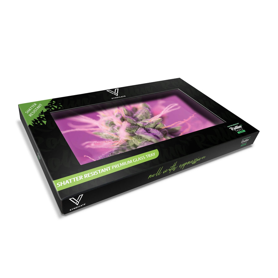 V Syndicate Glass Rollin' Tray Pink Lemonade Glass Rollin' Tray