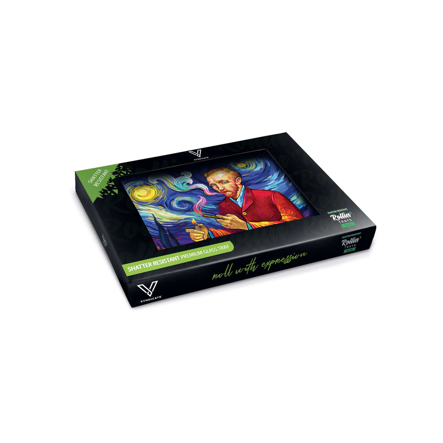 V Syndicate Glass Rollin' Tray Smoky Night Glass Rollin' Tray