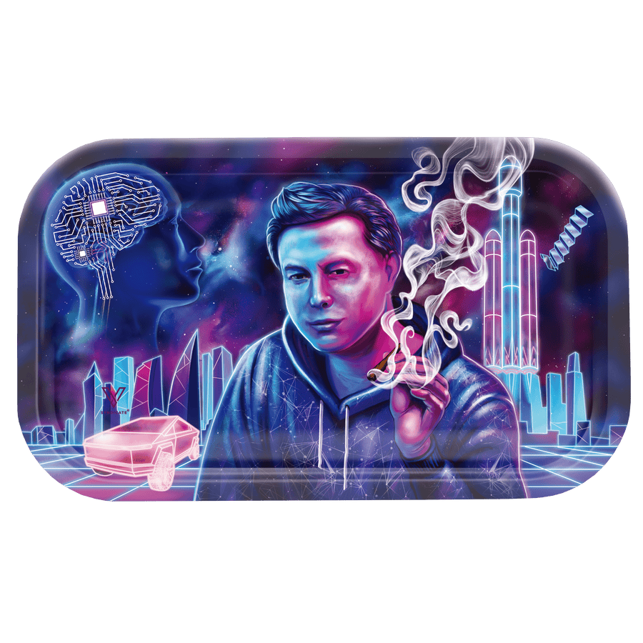 V Syndicate Rollin Trays Medium Space Xhale Metal Rollin' Tray
