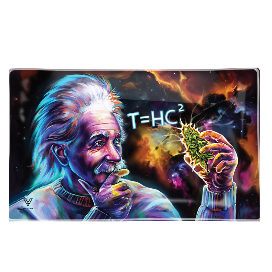 T=HC2 Einstein Black Hole Glass Rollin' Tray