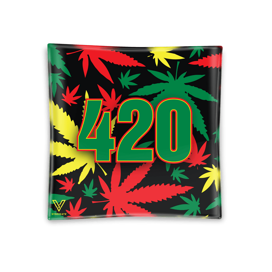 V Syndicate Blazin' Ashtray 420 Rasta Blazin' Ashtray Glass