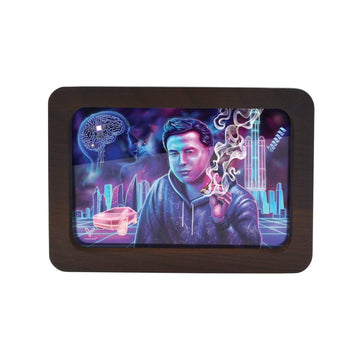 V Syndicate Rollin Trays Small Space Xhale 3D High Def Wood Rollin' Tray
