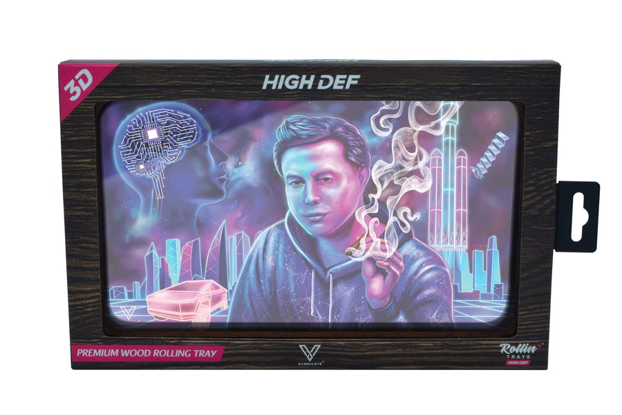 V Syndicate Rollin Trays Space Xhale 3D High Def Wood Rollin' Tray